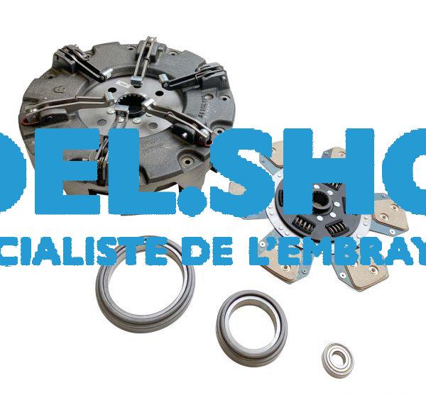 KIT COMPLET Mécanisme double, disque AV. Céramétallique, 2 butées et roulement pilote - Renault Claas - Ø310/310 - 16/18 Cannelures