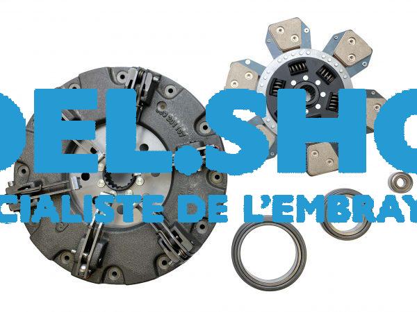 KIT COMPLET Mécanisme double, disque AV. Céramétallique, 2 butées et roulement pilote - Renault Claas - Ø310/310 - 16/18 Cannelures